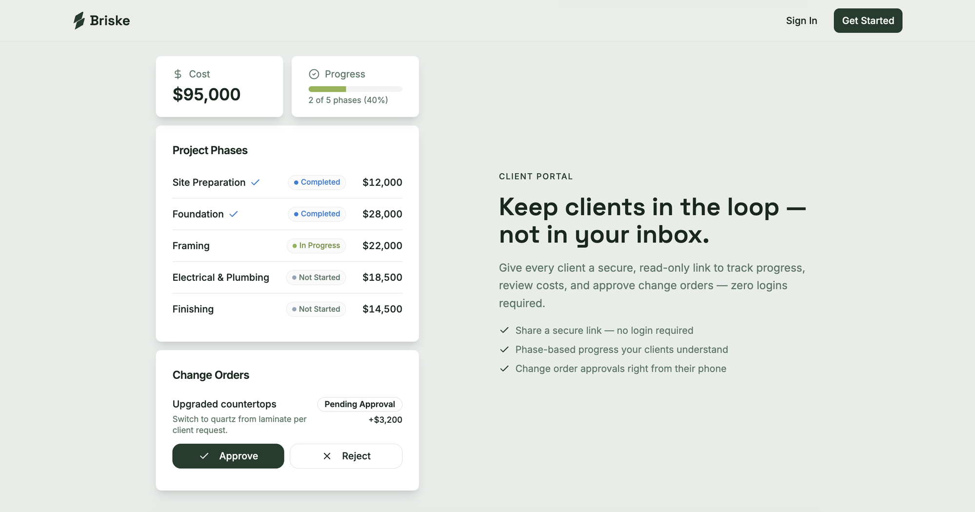 Budget tracking interface