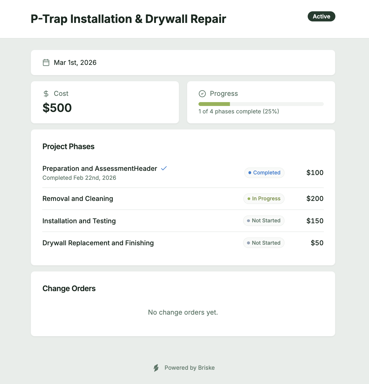 Client portal interface